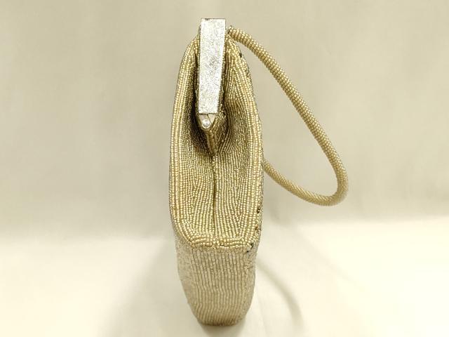 平和屋着物▼和装小物 和装バッグ ハンドバッグ ビーズバッグ 青海波 逸品 AABJ1178ay
