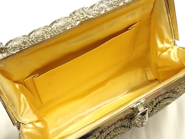 平和屋着物▼和装小物 和装バッグ ハンドバッグ ビーズバッグ 青海波 逸品 AABJ1178ay