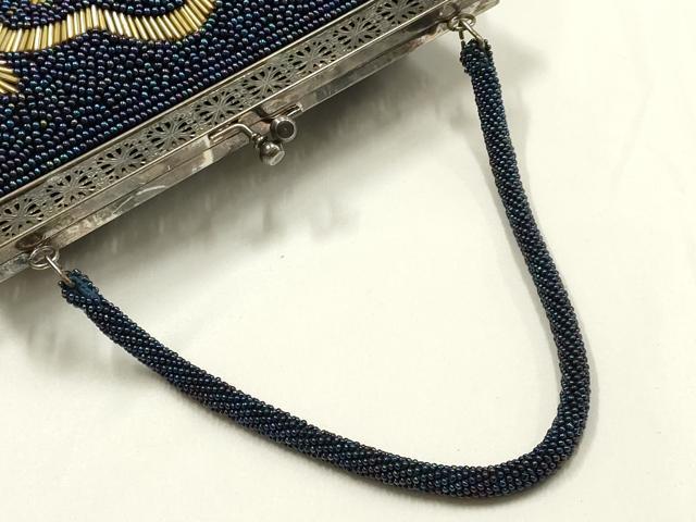 平和屋着物▼和装小物 和装バッグ ハンドバッグ ビーズバッグ 花柄 逸品 AABJ1180ay