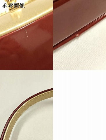 平和屋着物▼和装小物 和装バッグ ハンドバッグ エナメル 赤×金 逸品 AABJ1198ay