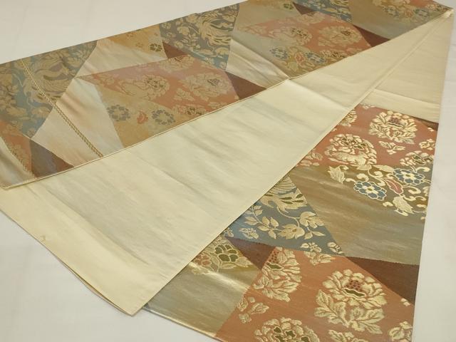 平和屋着物◎六通柄袋帯 花鳥文 金銀糸 正絹 逸品 AABJ1220ou