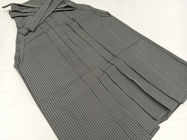 平和屋着物●男性 行灯袴 舞鶴平 草木染 縞 正絹 逸品 AABJ1246ph