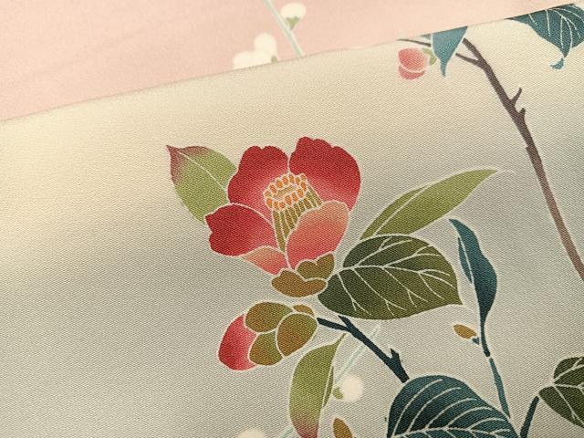 平和屋着物●訪問着 友禅 作家物 枝花文 暈し染め 正絹 逸品 AABJ1258ph