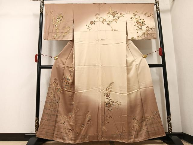 平和屋着物●訪問着 更紗文 暈し染め 金彩 正絹 逸品 AABJ1262ph