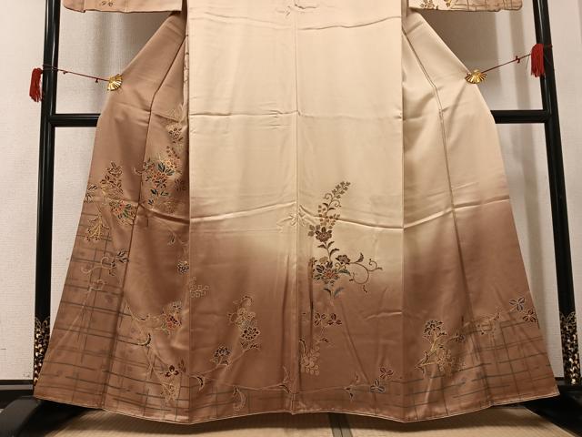 平和屋着物●訪問着 更紗文 暈し染め 金彩 正絹 逸品 AABJ1262ph