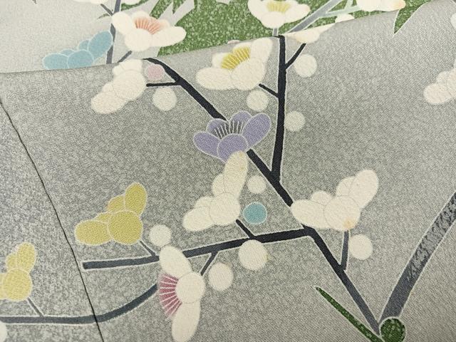 平和屋着物●人間国宝・羽田登喜男 訪問着 枝梅文 正絹 逸品 AABJ1264ph