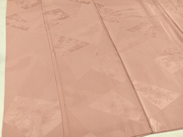 平和屋着物●上質な色無地 草花地紋 一斤染色 正絹 逸品 AABJ1266ph