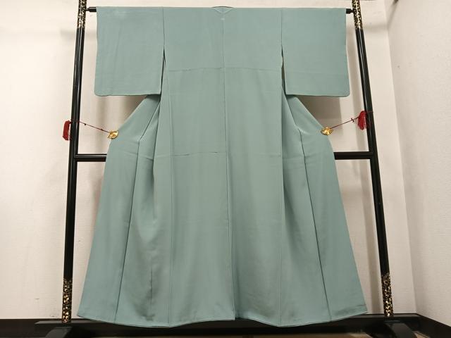 平和屋着物●上質な色無地 作家物 錆青磁色 正絹 逸品 AABJ1268ph