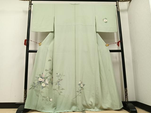 平和屋着物●訪問着 友禅 作家物 枝花文 正絹 逸品 AABJ1276ph