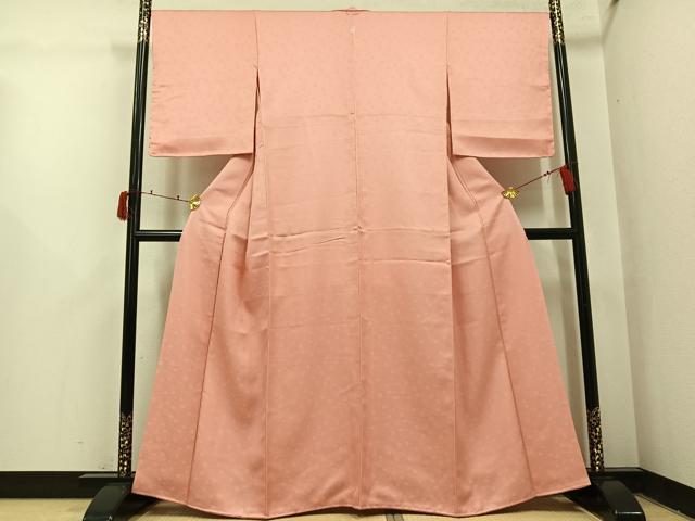 平和屋着物●上質な色無地 花唐草地紋 宍色 正絹 逸品 AABJ1285ph