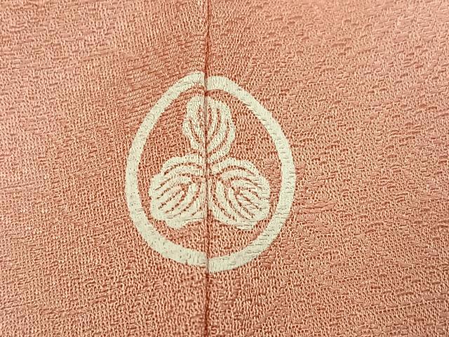 平和屋着物●上質な色無地 花唐草地紋 宍色 正絹 逸品 AABJ1285ph