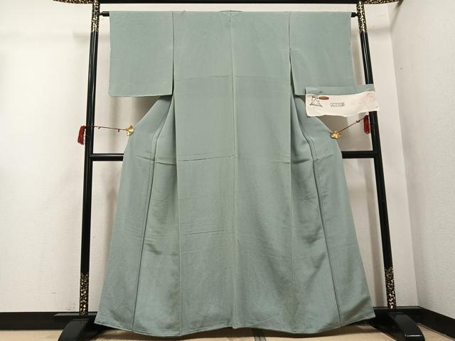 平和屋着物●上質な色無地 岩井茶色 鬼しぼ縮緬 浜ちりめん 反端付き 正絹 逸品 AABJ1286ph