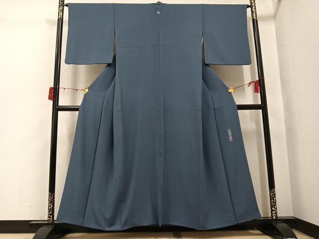 平和屋着物●上質な色無地 雅び彩重ね染 鉄御納戸色 正絹 逸品 AABJ1287ph