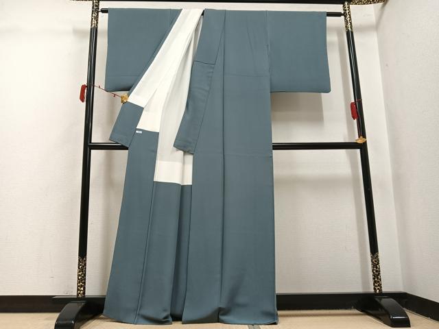 平和屋着物●上質な色無地 鉛色 正絹 逸品 AABJ1292ph