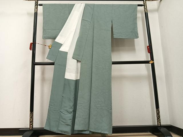 平和屋着物●上質な色無地 立波地紋 岩井茶色 正絹 逸品 未使用 AABJ1295ph
