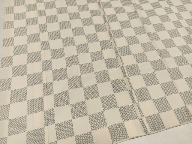 平和屋着物●長襦袢 単衣 市松文様 正絹 逸品 AABJ1301ph