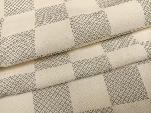 平和屋着物●長襦袢 単衣 市松文様 正絹 逸品 AABJ1301ph