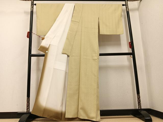 平和屋着物●上質な小紋 美和織 幾何学文様 鈴乃屋扱い 丹後ちりめん 反端付き 正絹 逸品 AABJ1302ph