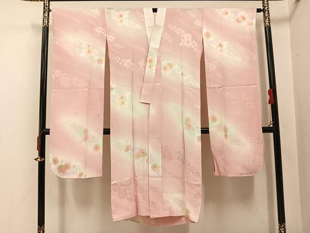 平和屋着物●振袖用長襦袢 無双仕立て 辻が花地紋 暈し染め 正絹 逸品 未使用 AABJ1308ph