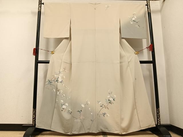 平和屋着物●訪問着 友禅 作家物 枝花文 暈し染め 正絹 逸品 AABJ1311ph