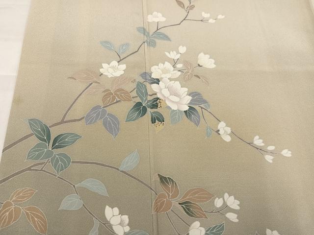 平和屋着物●訪問着 友禅 作家物 枝花文 暈し染め 正絹 逸品 AABJ1311ph