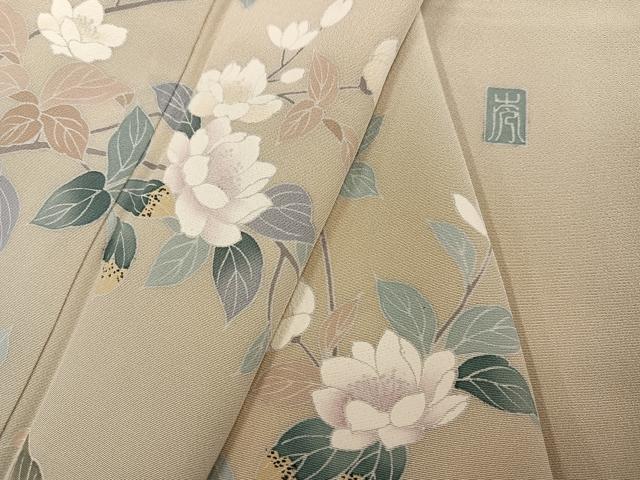 平和屋着物●訪問着 友禅 作家物 枝花文 暈し染め 正絹 逸品 AABJ1311ph