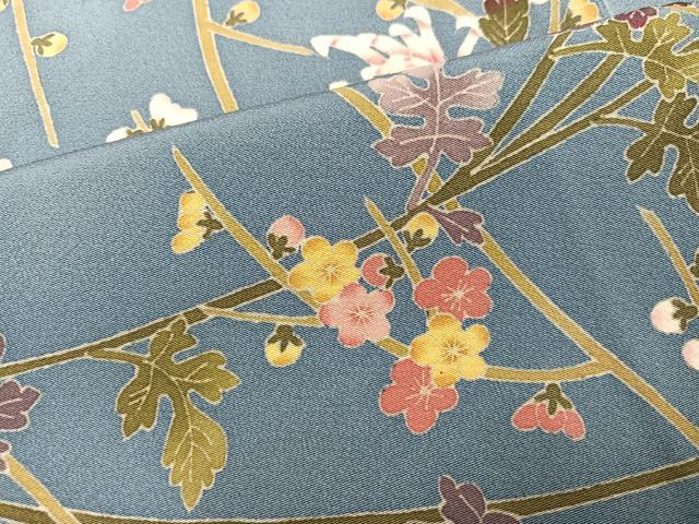 平和屋着物●本加賀友禅作家 宮野勇造 訪問着 枝花文 正絹 逸品 AABJ1320ph