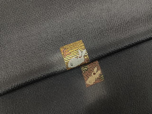 平和屋着物●訪問着 竹屋町刺繍 色紙兎文 鬼しぼ縮緬 正絹 逸品 AABJ1323ph
