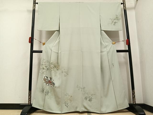 平和屋着物●訪問着 作家物 峰雲 手描き 童子遊び 正絹 逸品 AABJ1328ph