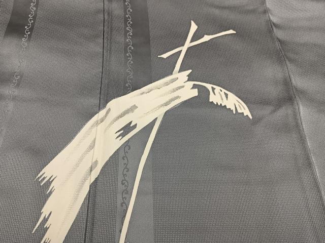 平和屋着物●訪問着 手描き 抽象文様 銀彩 正絹 逸品 AABJ1329ph