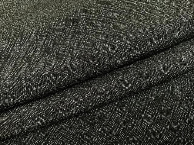 平和屋着物●江戸小紋 吉祥文 黒地 鬼しぼ縮緬 正絹 逸品 AABJ1330ph