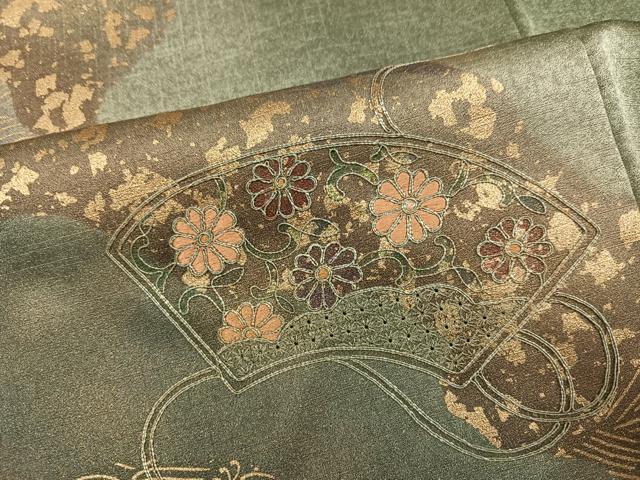 平和屋着物●訪問着 中国三大刺繍 汕頭刺繍 スワトウ刺繍 道長地紙花文 暈し染め 金彩 正絹 逸品 未使用 AABJ1341ph