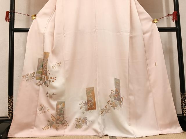 平和屋着物●金彩友禅 卓越技能者・名工・和田光正 色留袖 草花文 暈し染め 金銀彩 正絹 逸品 AABJ1345ph