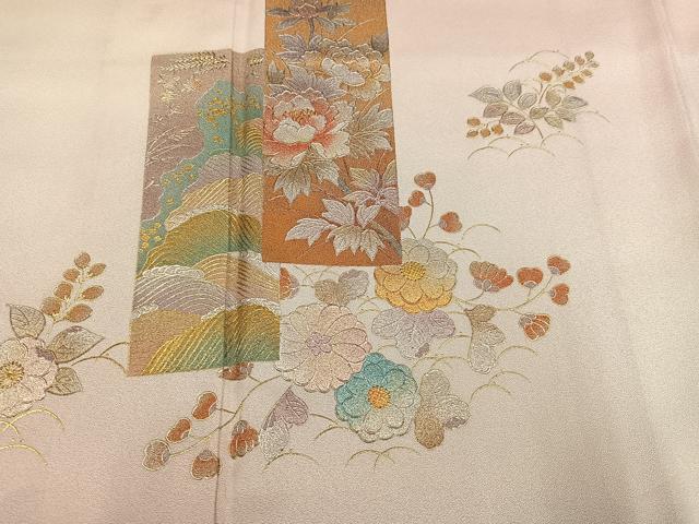 平和屋着物●金彩友禅 卓越技能者・名工・和田光正 色留袖 草花文 暈し染め 金銀彩 正絹 逸品 AABJ1345ph