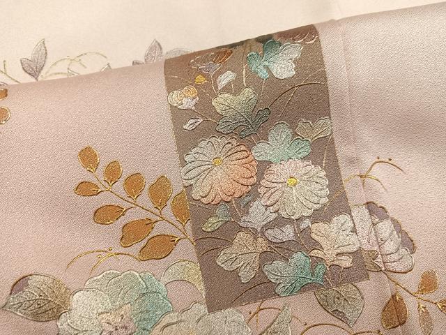 平和屋着物●金彩友禅 卓越技能者・名工・和田光正 色留袖 草花文 暈し染め 金銀彩 正絹 逸品 AABJ1345ph
