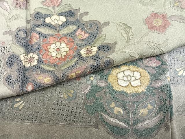 平和屋着物●訪問着 翠山刺繍 暈し染め 正絹 逸品 AABJ1360ph
