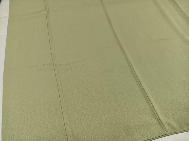 平和屋着物●上質な色無地 花地紋 若葉色 松坂屋扱い 正絹 逸品 AABJ1361ph