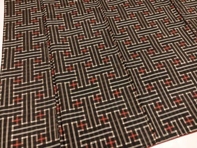 平和屋着物●本場大島紬 龍郷絣 秋名バラ アンサンブル 正絹 逸品 未使用 AABJ1363ph