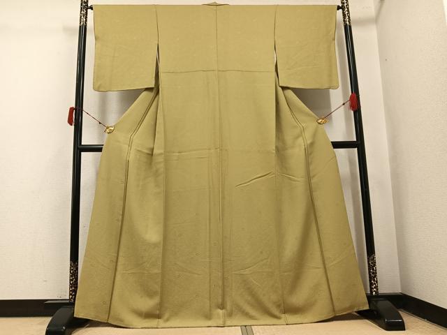 平和屋着物●上質な色無地 辻が花地紋 桑染色 正絹 逸品 AABJ1364ph