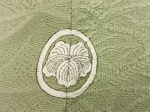 平和屋着物●上質な色無地 草花地紋 柳茶色 正絹 逸品 AABJ1367ph