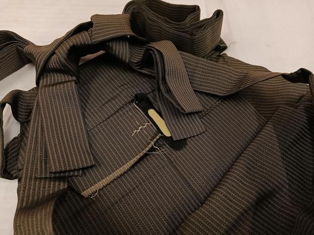 平和屋着物●男性 馬乗り袴 縞 正絹 逸品 AABJ1376ph