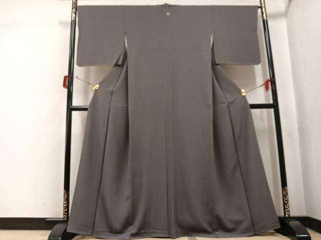 平和屋着物●ファッションデザイナー 花井幸子 色無地 墨色 正絹 逸品 AABJ1387ph