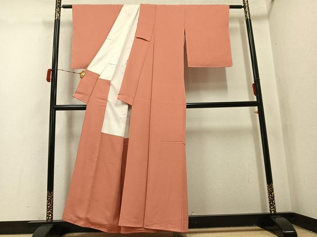 平和屋着物●上質な色無地 ときがら茶色 正絹 逸品 未使用 AABJ1391ph