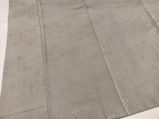 平和屋着物●上質な色無地 蜀江花地紋 利休白茶色 正絹 逸品 AABJ1393ph