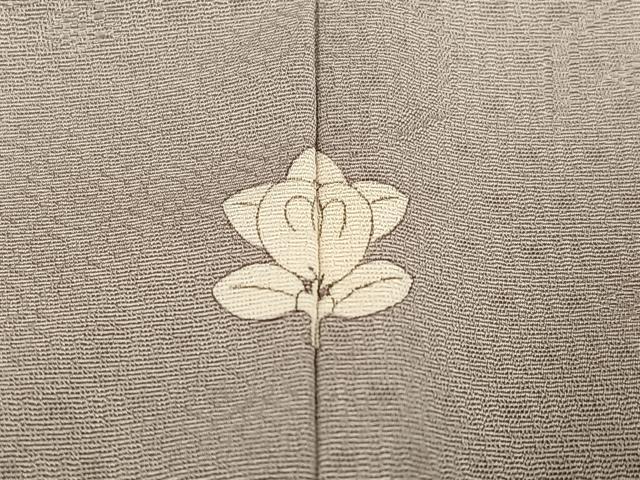 平和屋着物●上質な色無地 蜀江花地紋 利休白茶色 正絹 逸品 AABJ1393ph
