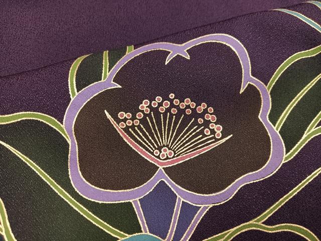平和屋着物●豪華振袖 草花文 暈し染め 金彩 正絹 逸品 AABJ1398ph