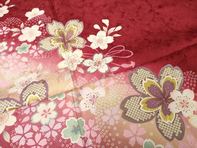 平和屋着物●豪華振袖 舞桜文 暈し染め 金彩 正絹 逸品 AABJ1404ck
