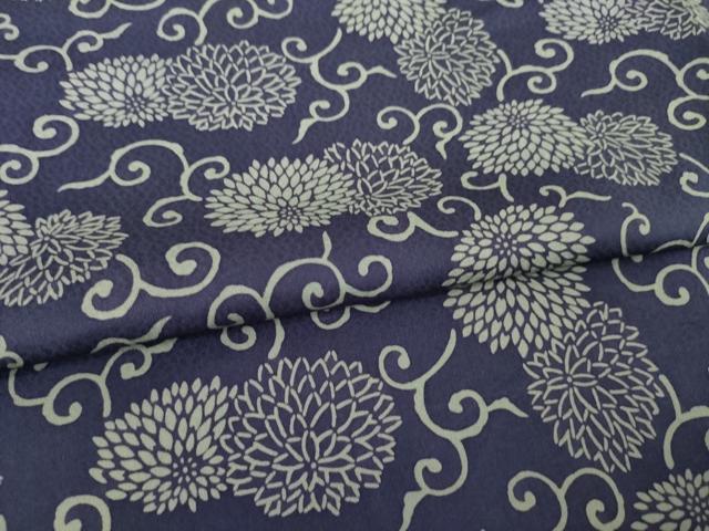 平和屋着物●上質な小紋 型染め 菊 正絹 逸品 未使用 AABJ1407ck