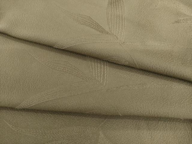 平和屋着物●上質な色無地 舞葉地紋 樺茶色 正絹 逸品 AABJ1411ck