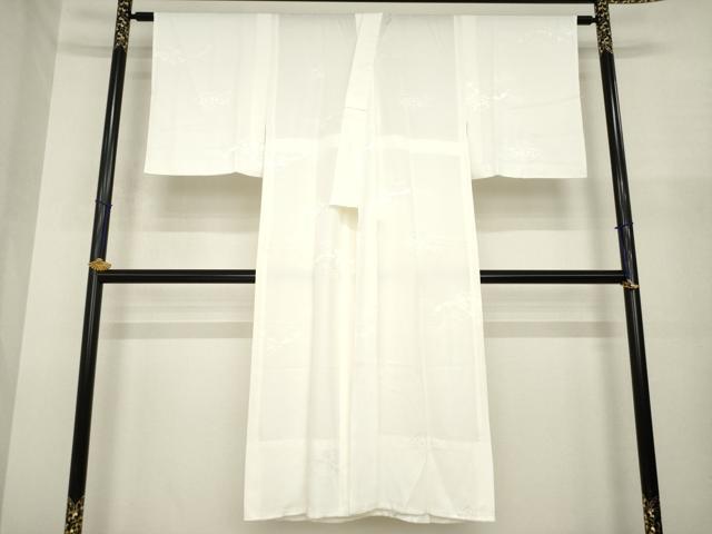 平和屋着物●長襦袢 無双仕立て 片輪車地紋 白色 正絹 逸品 AABJ1413ck